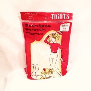 Girls Tights Size 2-4 Flax (Off White Stone) Color Seamless Stretch New Original